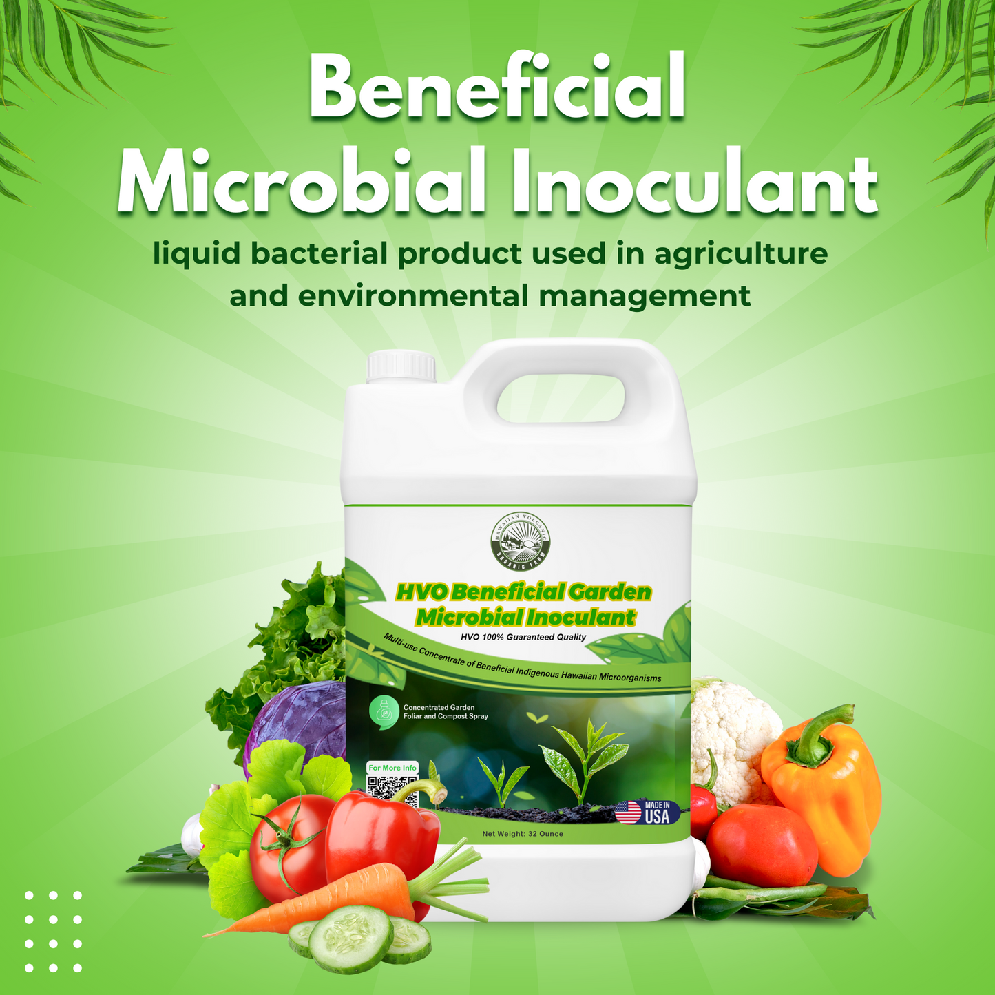 HVO Beneficial Microbial Inoculant Liquid Concentrate (Foliar Spray)