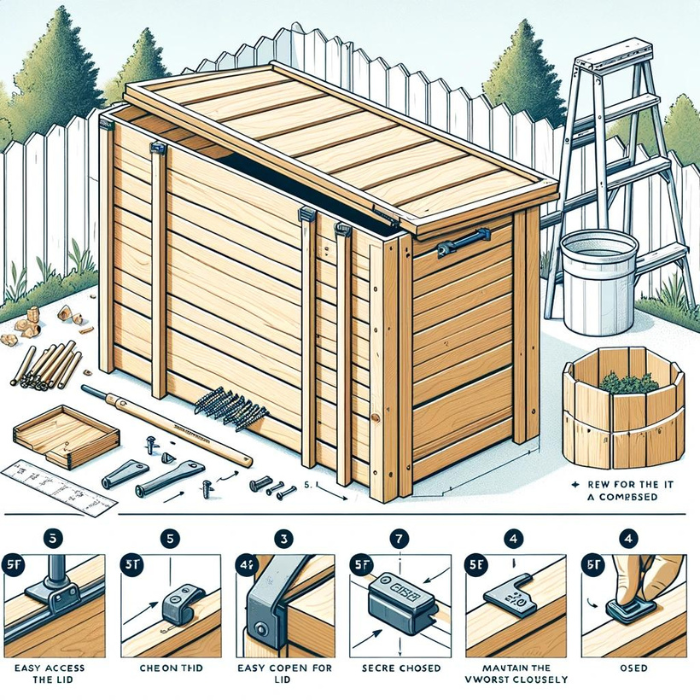 Wood Framed Compost Bin Hawaiian Volcanic Organic