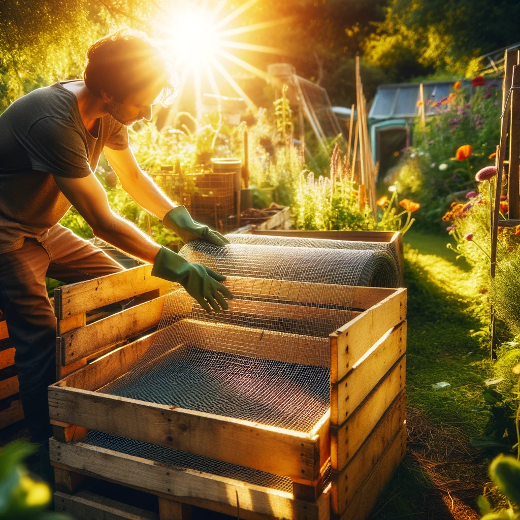 Outdoor Compost Bin Made from Wooden Pallets Hawaiian Volcanic Organic